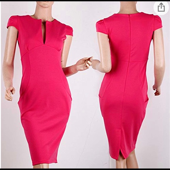 Pink Pencil Style Dress - Picture 4 of 5